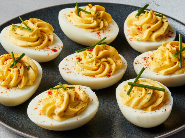 Deviled Eggs - Eight of our home made deviled eggs with just a touch of old bay seasoning. Its supposed to be a dozen, but we always eat the other 4...