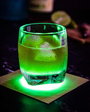 Alien Invasion - A balanced mix of Hennessy and Hypnotic, topped with a splash of Pineapple Juice.